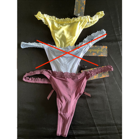 2 PAIR SEVEN TIL MIDNIGHT KEYHOLE THONG PANTIES LINGERIE SIZE S NEW - Picture 1 of 7